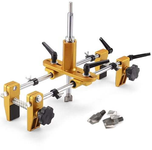 HUAHAIZY Door Lock Hole Opener Kit Lock Mortiser for Wooden Doors Lock Installation/Change Mortising Machine Mortise Jig with 3 Drill Bits