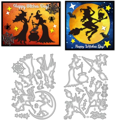 DELORIGIN Hexen Stanzformen Hexenfestival Stanzformen Kartenherstellung Schablone Aus Karbonstahl Scrapbooking Prägevorlage Für Karten Alben Einladungen Geschenkdekor