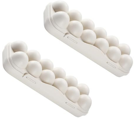 Uonlytech 2piezas Caja Apilable Para Almacenamiento De Huevos Compartimentos Unidades Organizador Práctico y Duradero Para Refrigerador