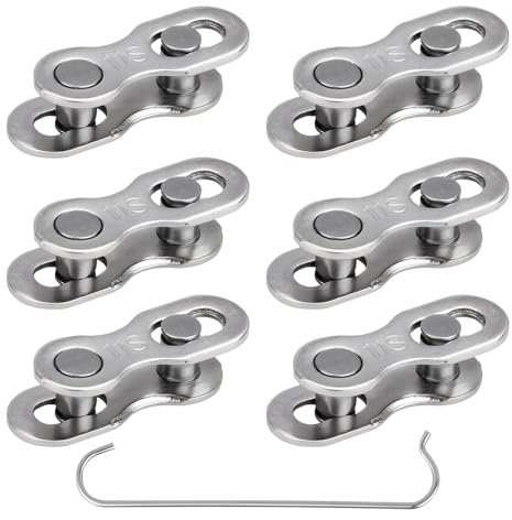 Fahrradkette 11-fach, Fahrrad Kettenglied 11-fach Fahrräder mit fehlenden Gliedern Wiederverwendbare Stahl Fahrradglieder Schnelle Installation und Entfernung Des Fahrradkettenschlosses 6-Paar