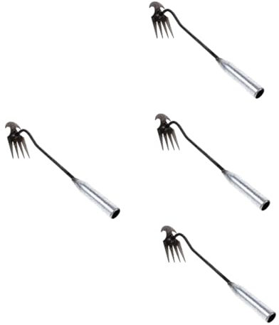 BESPORTBLE 4pièces Outil De Jardinage Ergonomique Multi-Fonction pour Désherbage Râteau à Racines Inoxydable avec Dents Robustes pour Désherbage Facile