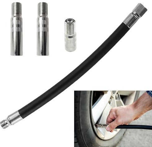 Erioscar 16cm Gonfiatore di Estensione della con 3 Valvola di Estensione Tappo Valve, per Biciclette, Motociclette, Scooter Elettrici Xiaomi M365 PRO Pro2 1S, Estensione Pneumatico Valvola Gonfiabile
