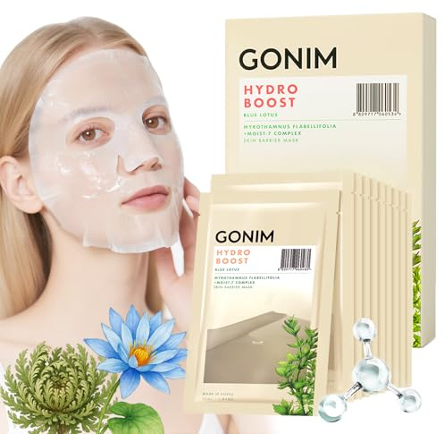 GONIM Face Mask Korean Skin Care with Hyaluronic Acid Serum, Collagen Activation, Vitamin C-Face Masks Skincare Hydration, Moisturizing Sheet Mask, Travel Essentials, Korean Face Mask 30ml x10pcs