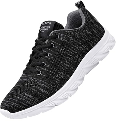 Säkerhetsskor för dam - ortopedisk sko dam skor utomhus sneaker snörning sneakers mjuk sula sko lediga skor med nät sneakers dra på skor höst strumpor, Färg: grå, 41 EU