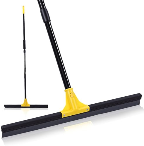 Escoba de Goma Telescópica con Ajustable, Cabezal de 60 Cm | Aragan para Suelos Orificio para Gancho Eficiente, Cómodo y que Ahorra Espacio