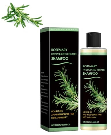 Rosmarin schampo för hårväxt, organiskt Rosemary Hair Growth-schampo med hydrolyserat keratin, naturligt stärkande schampo för fint hår, hårförtunning, för kvinnor och män (1 st)