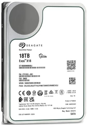 Seagate Enterprise 3,5 18000 Go 7200 tr/min 18 To 3,5 7200 tr/min SATA ST18000NM00J (renouvelé)