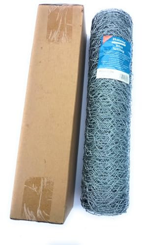 Astone Robustes, verzinktes Drahtgeflecht, Hühnerdraht, ideal für Floristen, Geflügel und Haustiere, 40 cm hoch (25 mm, 10 m x 400 mm)