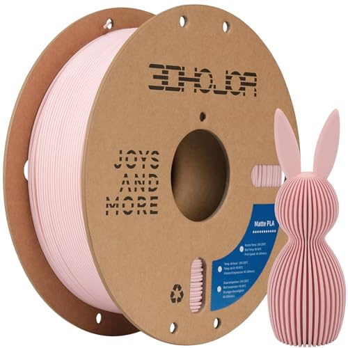 3DHoJor Matte PLA Filament Pfirsich Rosa 1KG, Matte Oberfläche 3D Drucker Filament, Mattierte Textur, Maßgenauigkeit +/- 0.02mm, für die meisten FDM 3D Drucker
