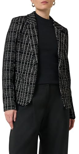 Comma Karierte Blazer aus Bouclé-Jersey