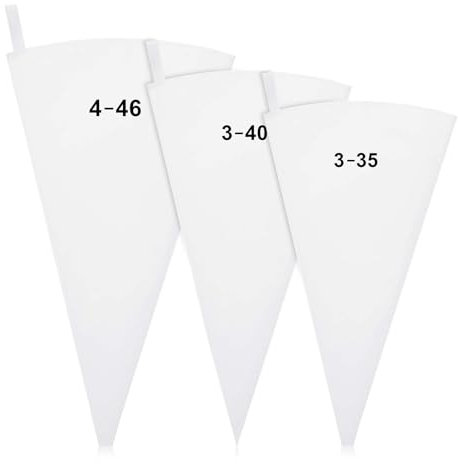 3 Pcs Reusable Piping Bags, 14,16,18 Inch Canvas Cake Decorating Bags, Pastry Piping Bags, Icing Frosting Bag Non-Slip Pastry Bags for Cakes Dessert Pastry Cupcake Cookie Decorating