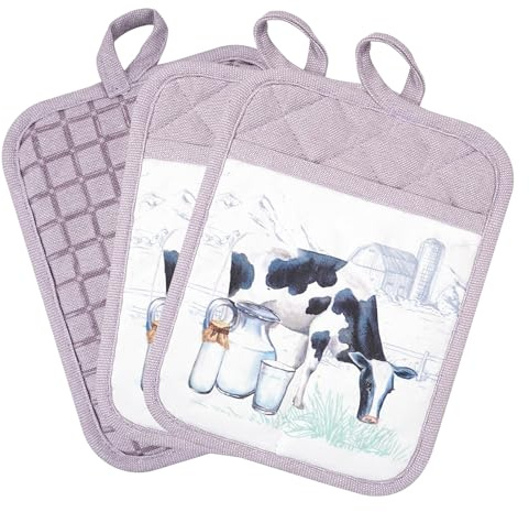 Pot Holders Set of 3 Silicone Printing Non Slip & Heat Resistant