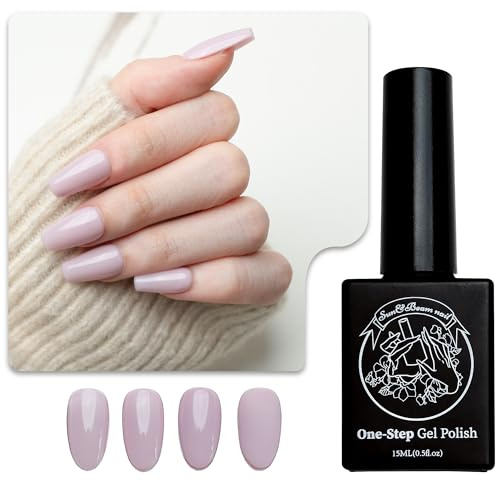 Sun&Beam Nails Ein-Schritt-Gel 3-in-1 | Kein Basis- oder Überlack nötig Kein Feilen UV/LED-geeignet Leicht zu entfernen 15ml (#14 Zarte Lavendelblüte)