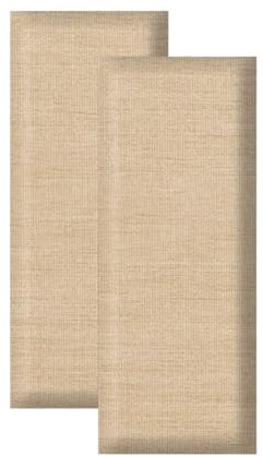 Wandkissen Bett Kinderzimmer, 3,5 cm Verdickt, Polsterpaneel Wand Bett Kopfteil Kissen Wandpaneel Gepolstert Schlafzimmer Wandpolster Selbstklebend, Baumwolle und Leinen, 2PCS(Khaki,20x50x3.5cm)