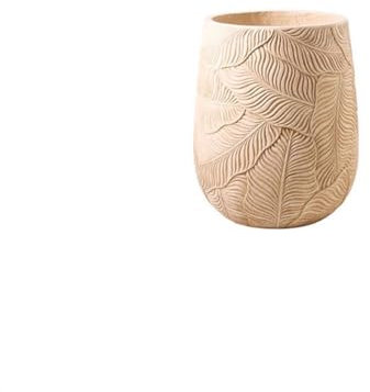 Huangj-0527 Pot de Fleur Ciment de Feuille de bananier Simple, Grand Sol de Salon, Argile Domestique, jardinière de Gros Calibre Pots de Plantes en céramique(Moyen)