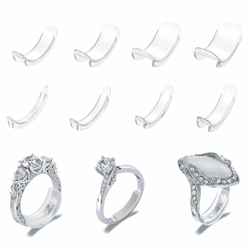 SJQBAINING Invisible Reducer for Loose Rings, Clear Ring Size Adjuster, Ringclips to Make Rings Smaller, Various Sizes Ring Resizer Fit for Men and Women
