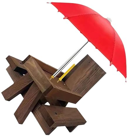 YROHGKPN Distributeur de nourriture en bois en épi de maïs stable pour écureuils divertissement jardin observation matériaux naturels installation facile écureuil pique-nique animaux sauvages