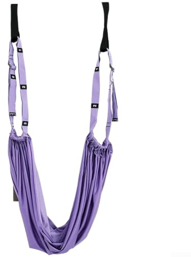 Yoga Schaukel Gurt Set – Robuster Stretching Band mit Mehrfachschleifen als Beinstretcher, Aerial Yogatuch Zubehör für Pilates & Reha, Tragfähig bis 136kg(Purple)