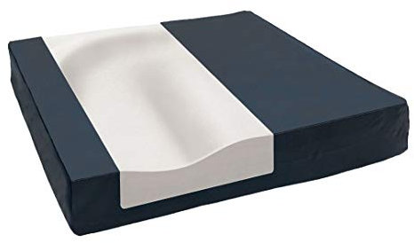 Obbocare Cojín Antiescaras de Espuma Viscoelástica. Cojín Anatómico Negro con Funda Impermeable y Antiácaros. Cojín Ergonómico Cuadrado para Asiento y Silla de Ruedas. 45x42x7CM