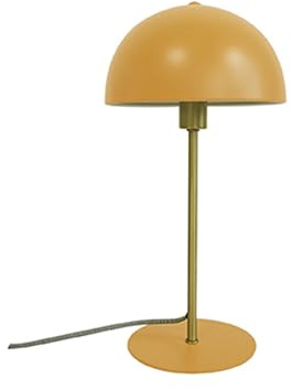 Leitmotiv Tischlampe Bonnet - Curry gelb - 20x20x39cm | Rund - skandinavisch - Eisen - Tischleuchte Wohnzimmer & Schlafzimmer - Tischlampen modern