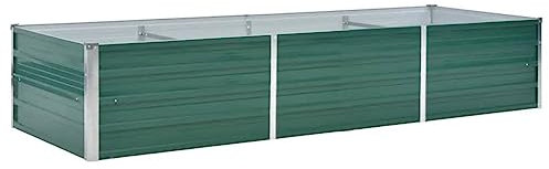 vidaXL Letto Rialzato Giardino in Acciaio Zincato 240x80x45 cm Verde Fioriera