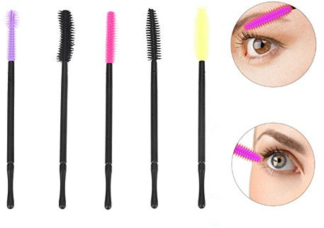 Spazzole per ciglia usa e getta, pennelli per ciglia usa e getta, 50 pennelli usa e getta per ciglia mascara trucco mini ciglia in silicone, applicatore per trucco bellezza (tipo torre nero)