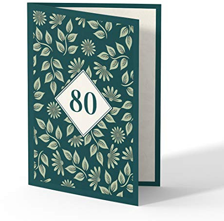 (20 x) Einladungskarten zum 80. Geburtstag Einladungen Karten Klappkarte Edel runder