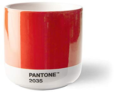 Pantone doppelwandiger Porzellan-Thermobecher Cortado, ohne Henkel, 190ml, 2035, Red 2035