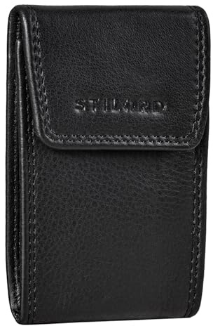 STILORD Lenn Pochette de Clé Cuir Vintage Porte-Clé Anti-RFID Mini Porte-Monnaie Porte-Cartes avec RFID Blocage Protection Clé de Voiture Cuir Véritable Couleur:Noir
