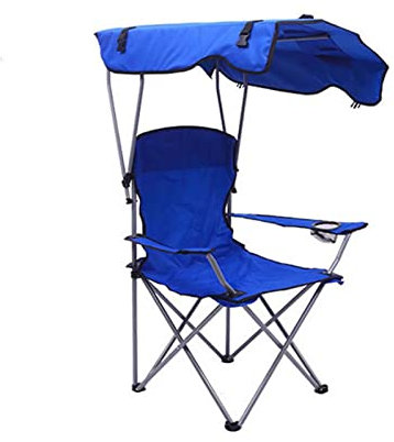 Yadlan Campingstuhl mit Sonnenschutz, Angelstuhl 150kg Karpfenstuhl, Klappstuhl Camping Faltbar, Klappbarer Ultraleicht Camping-StüHle, Wetterfest Strandstuhl mit Armlehne und GeträNkehalter Blau