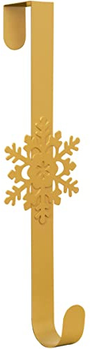 TRIXES Weihnachtskranz-Aufhänger mit Schneeflocken, goldfarben – Haustürhaken für Weihnachts- und Winterdekoration – Weihnachtskranz für Zuhause, Büro oder Weihnachtsfeier-Haustür | Winter-Weihnachts-Türzubehör für Zuhause, Büro und Partys, ideal zum Aufhängen von Kränzen und Outdoor-Dekor