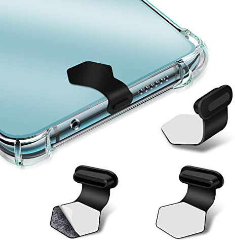 Giantree Type-C Dust Plug, 3 Pcs Pentagonal Silicone Dust Plug USB C Anti-Dust Cover Charging Port Cover Type-C Silicone Anti-Dust Plugs for Smartphone Laptop