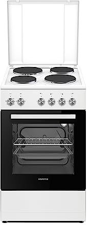 Respekta Cuisinière sur pied avec plaque de cuisson en acier inoxydable / 48 l avec 3 types de chauffage/plaque de cuisson avec 3 niveaux de puissance avec couvercle en métal / SH1000-33