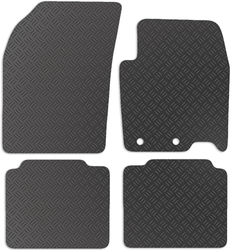 Carsio Rubber Car Mats For Suzuki SX4 S-Cross 2013 to 2020 MK2 JY Tailored Fit Floor Mat Set Complete Accessory Black Custom Fitted - All Weather & Heavy Duty, Anti-Slip Backing with Clips