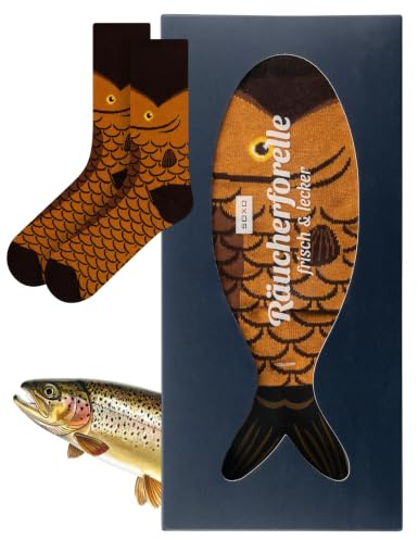 soxo Socken Herren & Damen Angler - Fish Geschenk Für Männer & Frauen 35-45 | Angelzubehör Geschenk, Tuna Socks, Taucher Präsent, Fisch Herrensocken, Fishing Baumwollsocken, Angel Geburtstagsgeschenk