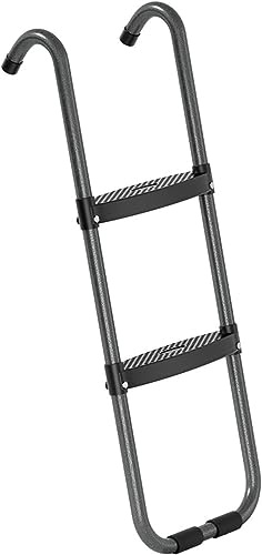 JSY Accesorios para trampolines de fitness Escalera Mecánica De Trampolín Universal for Exteriores De 2 Pasos Con Escalones Anchos Antideslizantes, Escalera De Acero Resistente Al Óxido Deportes y air