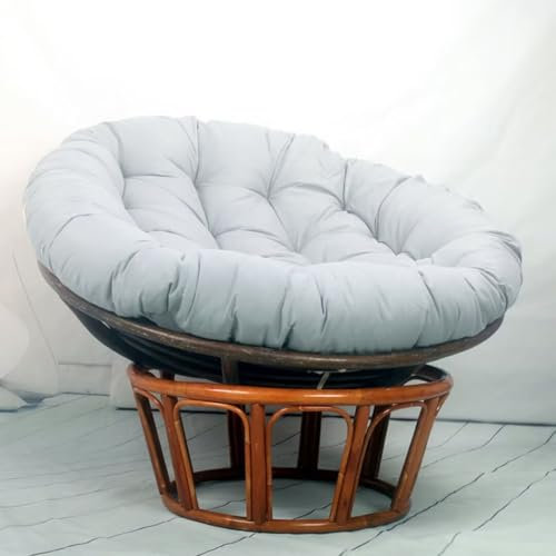 Bettschlange Hängesessel Kissen,Papasansessel Kissen,Lesesessel Rund, Gartensessel Sitzkissen,Papasan Hängesessel Kissen(Stühle Nicht Enthalten),Hellgrau,90x90cm