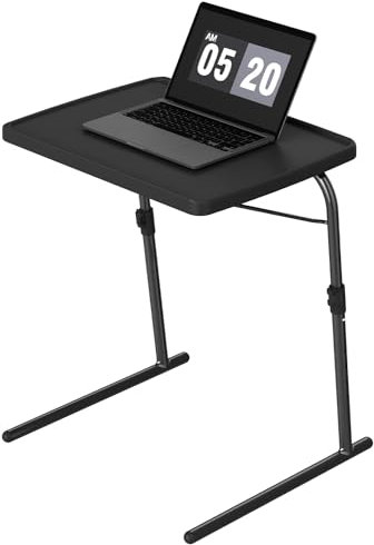 TRINEAR TV-brickbord, 43 x 56 x 74 cm XL PRO fällbart middagsbord med 6 höjder och 3 lutningsvinkeljusteringar, stort soffbord för arbete, bärbart och justerbart laptopskrivbord för soffa och säng