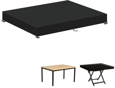LAMUNI Telo Copertura Tavolo Giardino Rettangolare Copri Tavolo Esterno Impermeabile Copertura Mobili Giardino Antivento Copritavolo da Esterno Copertura per Tavolo da Giardino, 100x60x15cm