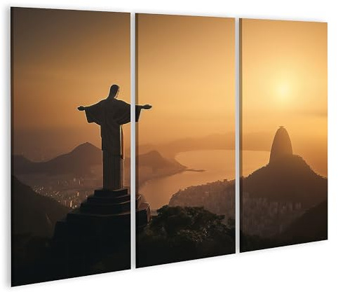 islandburner Bild auf Leinwand Jesus Statue Rio De Janeiro Bilder Wandbilder Poster