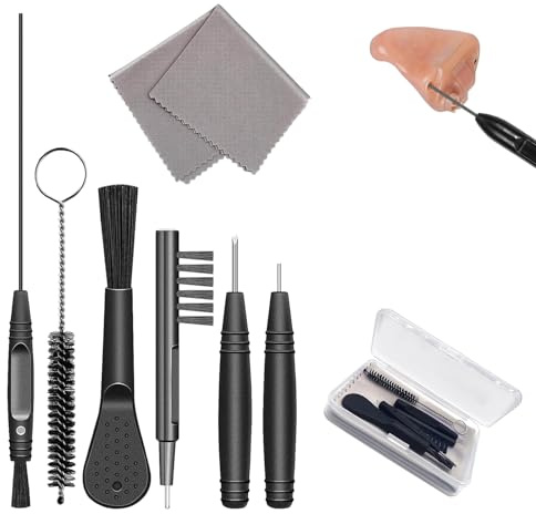 aqlbhz 8 Pieces Professional Hearing Aid Cleaning Kits Hearing Aid Accessories to be Cleaner Hearing Aids Clean Hearing aid Cleaning Tools Hearing Aid Brushes Wire for Cleaning Ear Vacuum Cleaner