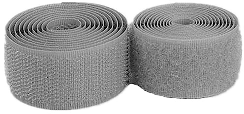 YunYunStrap Nastro a strappo da cucire 17mm Grigio, lato posteriore non autoadesivo, strisce di nylon nastro di fissaggio in tessuto ad incastro per abbigliamento, progetti di cucito in casa e ufficio