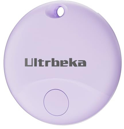 Ultrbeka Air Localizzatore, Tracker Tag 1 pezzi, Compatibile con Apple Dov'è (solo iOS), Trova Oggetti e Chiavi, Bagagli, Valigie, Portafogli, Impermeabile IP67, Batteria Sostituibile purple