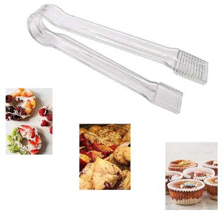 Plastic Buffet Serving Tongs, Disposable Serving Tongs, Plastic Tongs for Tea and Coffee Party Catering Appetizers Salad Desserts Sandwich