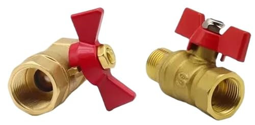 QZROPXOH Water Gas Oil Shut Off Valve Brass Ball Valve Air Compressor Threaded Mini 1/8 1/4 3/8 1/2 BSP Male To Female(MINI-BLACK_MALE TO FEMALE)