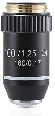 Mikroskop 195 Achromatisches Objektiv 4X 10X 20X 40X 60X 100X Mikroskopobjektiv RMS 20,2 mm Optische Objektivteile(100x)