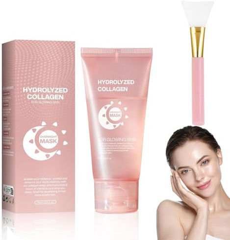 Collagen Maske Overnight,Collagen Night Wrapping Mask,Peel Off Kollagen Mask,Hydratation overnight maske gesicht,Fördert Elastizität & Feuchtigkeit, Reduziert Erschlaffung & Mattigkeit