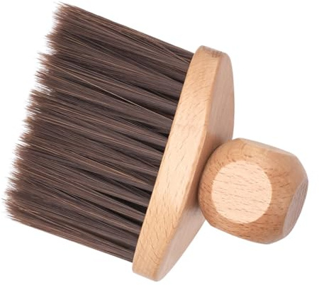 WRITWAA Nackenpinsel Friseurbürste Mit Weichen Borsten Holzgriff Haarreinigungsbürste Für Barbershop Arbeitsstation Staubwedel Zur Entfernung Von Haarfragmenten Professionellen Haarpflege