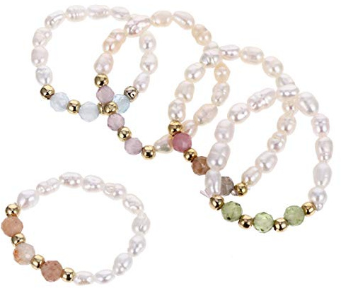 FRCOLOR 3 Pcs Bague Perlée Perle Anneaux Perle s Bijoux Filles Bijoux Femme Tendance Fait Main Bagues La e e Mode e Femme e Doigt