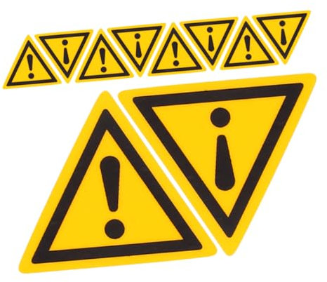 WEKAMOS Adesivi di Avvertimento Gialli Triangolo Punto Esclamativo per Protezione Veicoli e Luogo di Lavoro, Materiale Pp e Carta Sintetica, 10 Pezzi ad Alta Visibilità